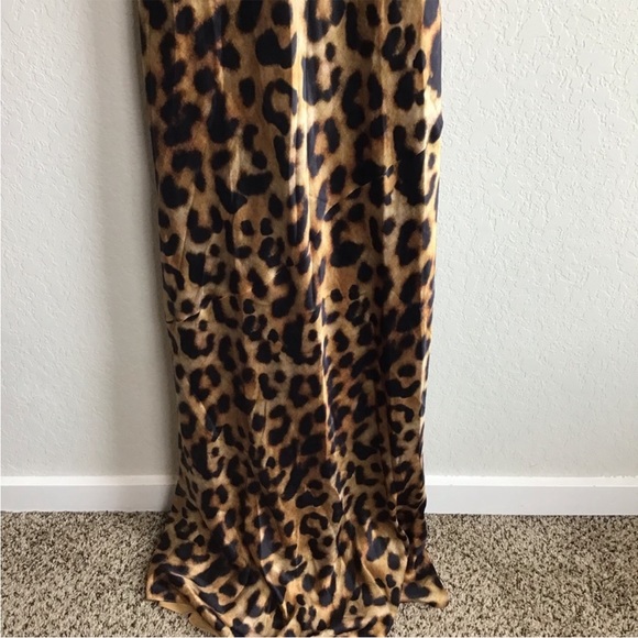 L’agence Serita Dress 2 Brown Animal Silk Maxi Gown - Picture 4 of 7